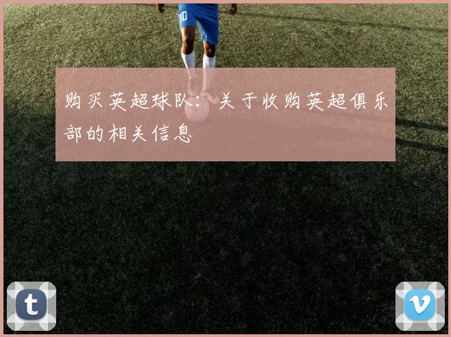 购买英超球队：关于收购英超俱乐部的相关信息